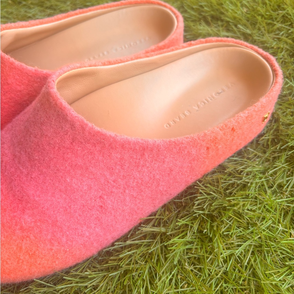 Veronica Beard Flamingo Pink Wool Mules woman’s size 8 - Picture 5 of 9